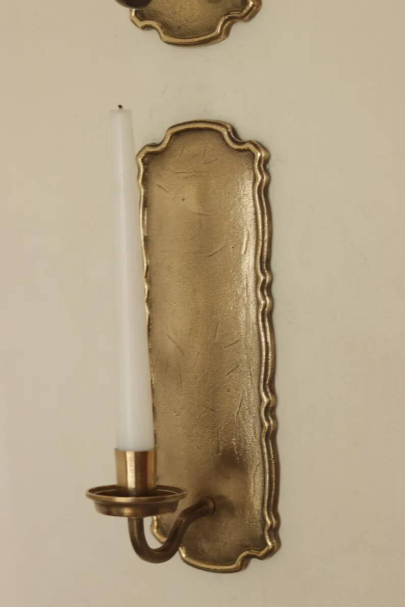 Pair of Swedish Mid-Century Brass Wall Sconces by Scandia