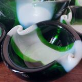 Murano glass salad bowl and ramekins