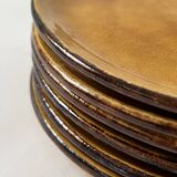 7 assiettes à dessert en céramique émaillée