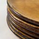 Set of glazed ceramic dessert plates