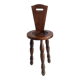 Folk Art Chestnut Wood Tripod Chair, Charles Dudouyt Style, France, 1930s