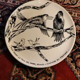 Assiette corbeau humoristique gien