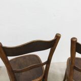 Pair of 1920s Baumann Bistro chairs, seat with design