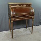 Small Mahogany Cylinder Desk, Louis XVI Style – Mid-19th Century