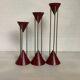 Trio de bougeoirs vintage bordeaux