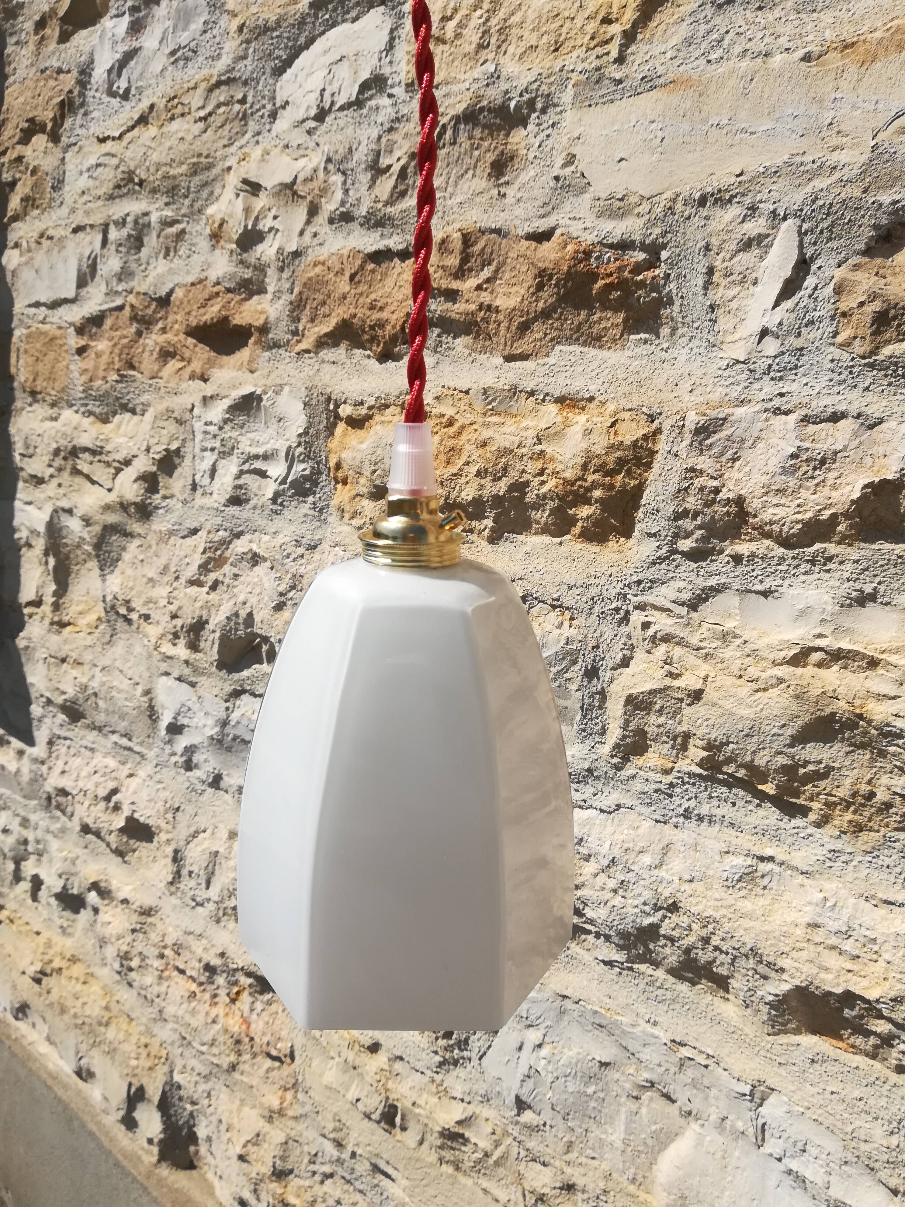 Glass art deco hanging lamp