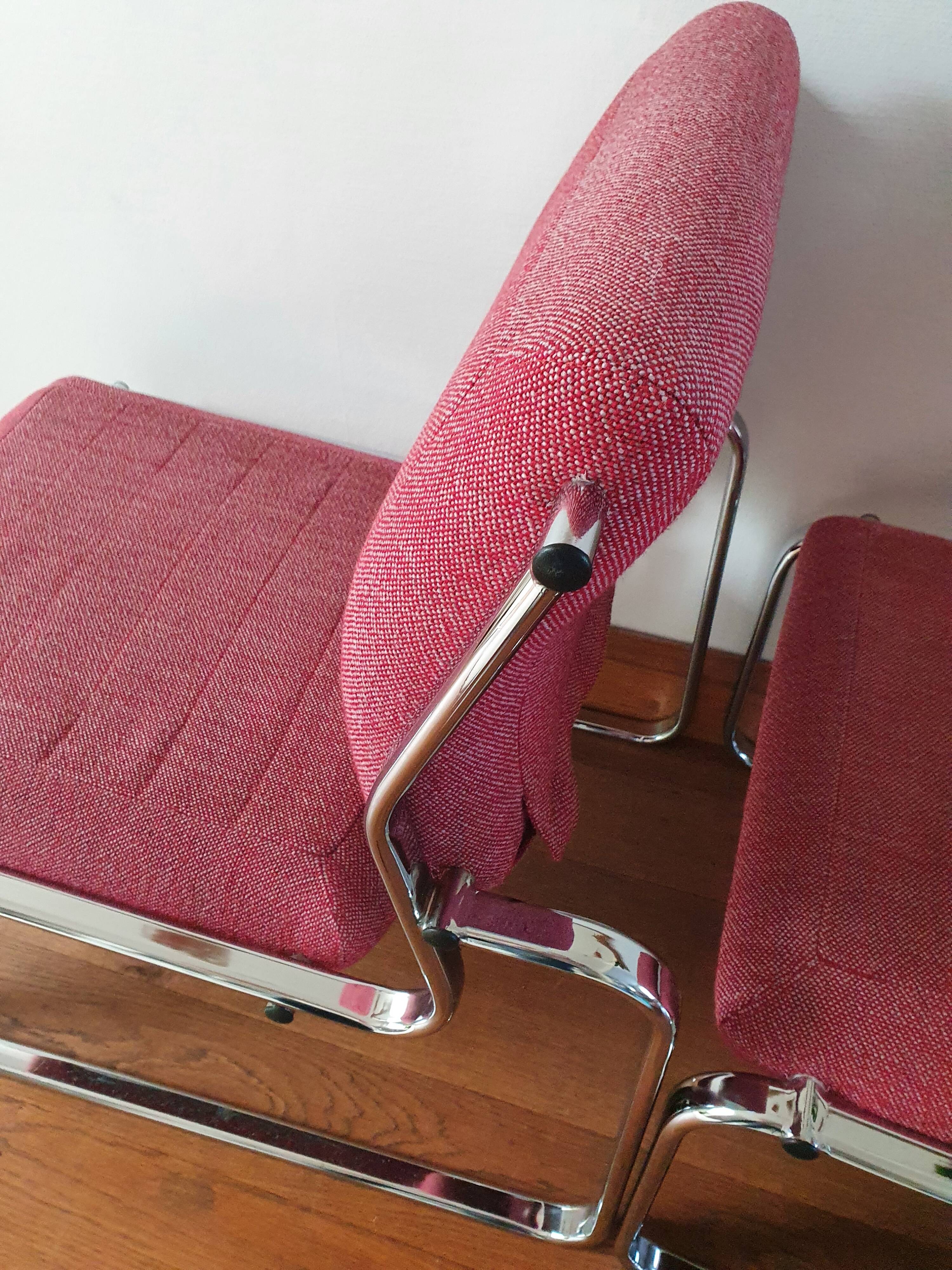 Pair of Atal chrome low chairs 1970