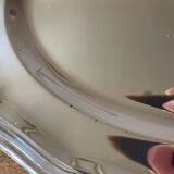 Antique serving dish, aperitif, starters, in Lippert crystal and metal