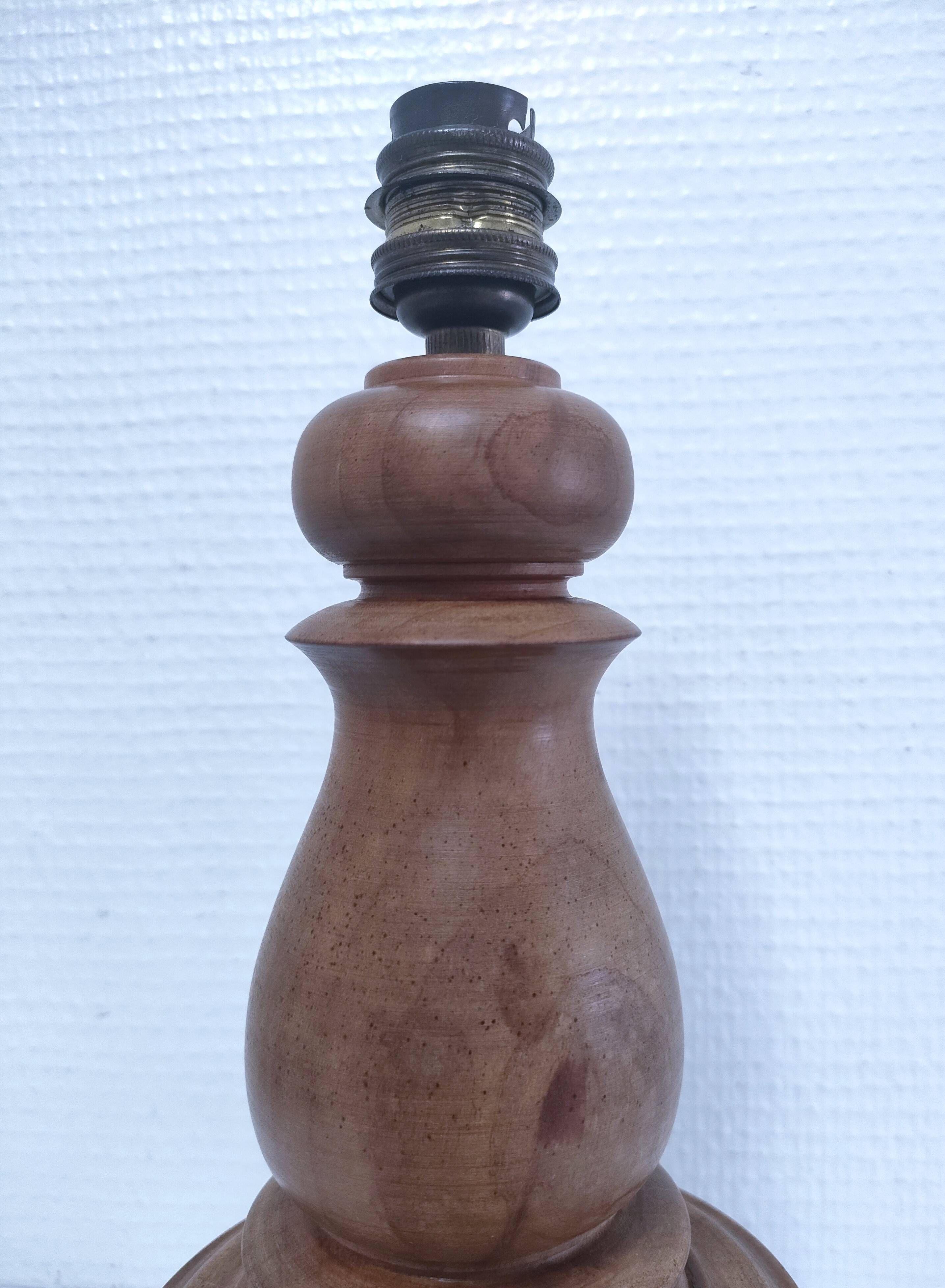Vintage turned solid wood lamp base