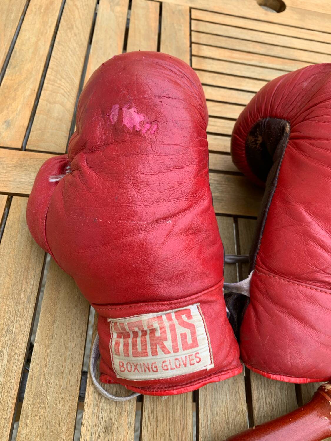 Boxing gloves plus jump rope with leather straps