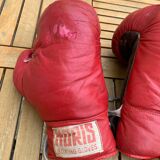 Boxing gloves plus jump rope with leather straps