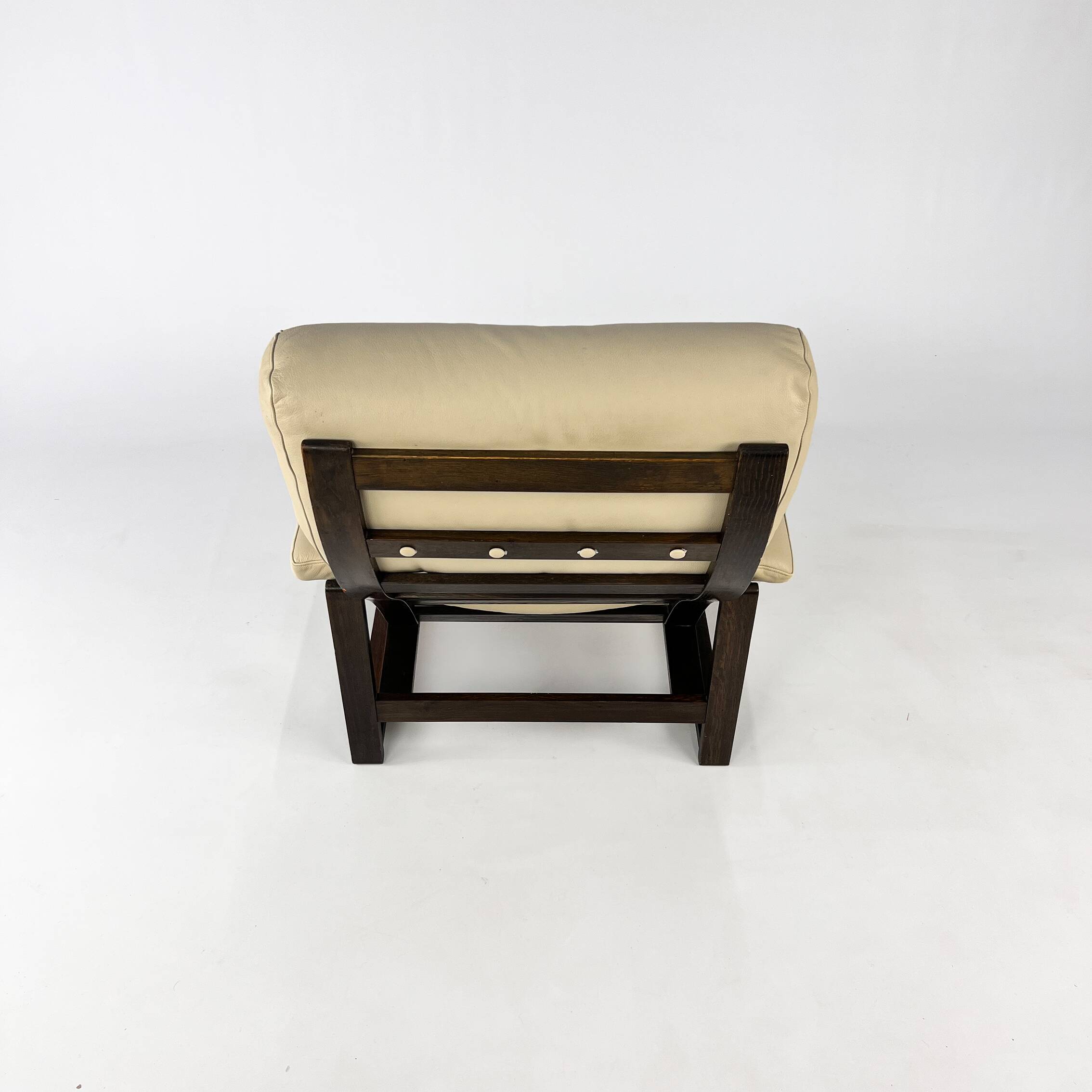 Fauteuil Scandinave en Cuir, Chêne et Bouleau, 1960