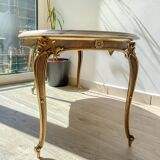 Vintage marble and bronze coffee table