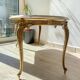 Table basse vintage en marbre et bronze
