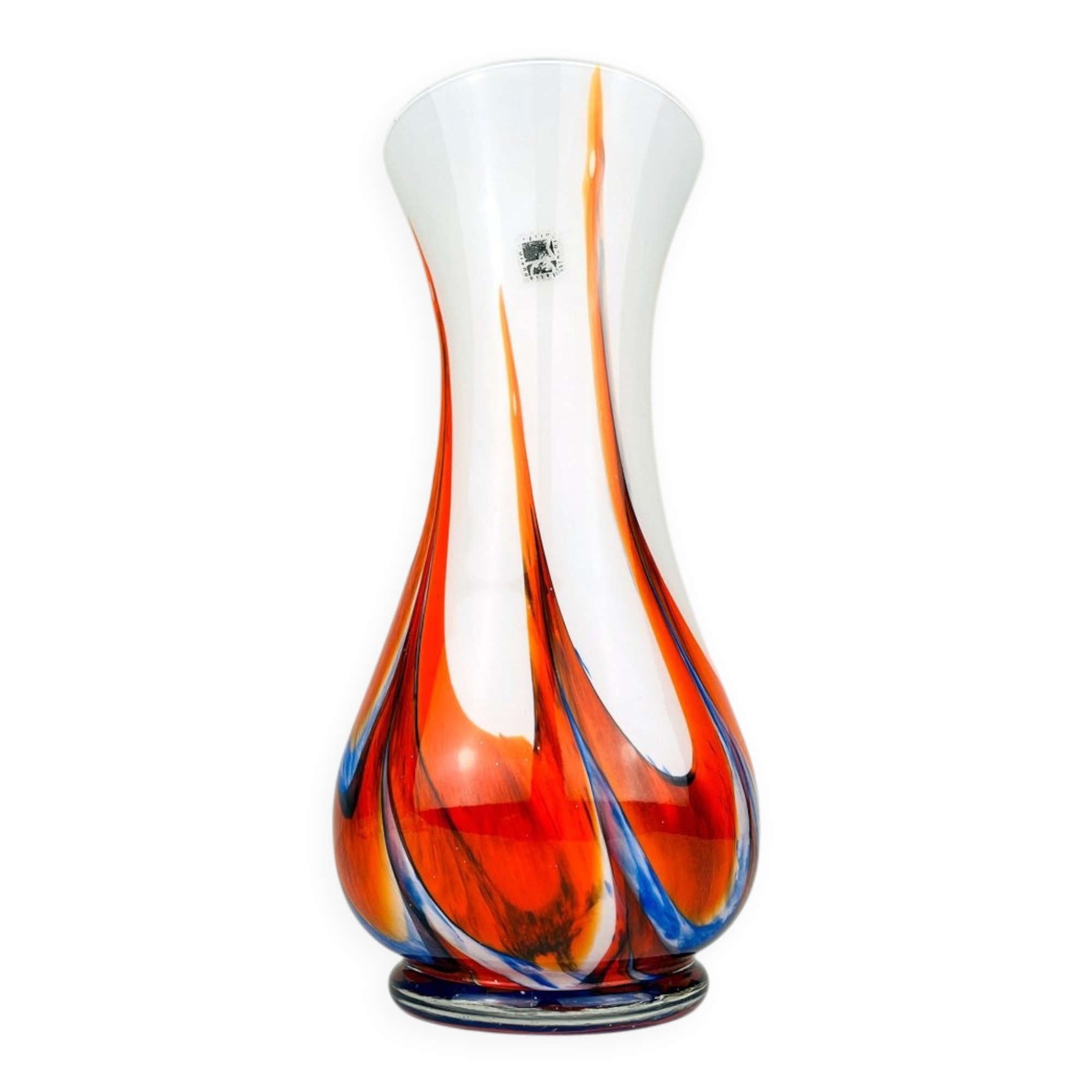 Hand-cut Murano glass vase by Carlo Moretti, Italy, 1970s.