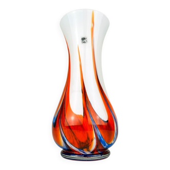 Hand-cut Murano glass vase by Carlo Moretti, Italy, 1970s.