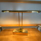Modernist desk or piano lamp in gilded brass - 1970s/80s