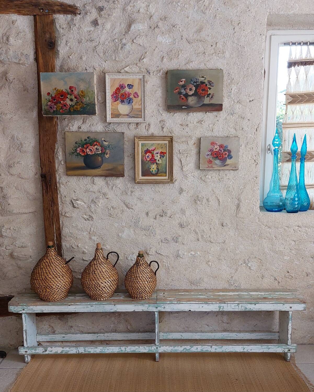 Antique bench with original patina