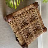Charpoy stool in wood and rope
