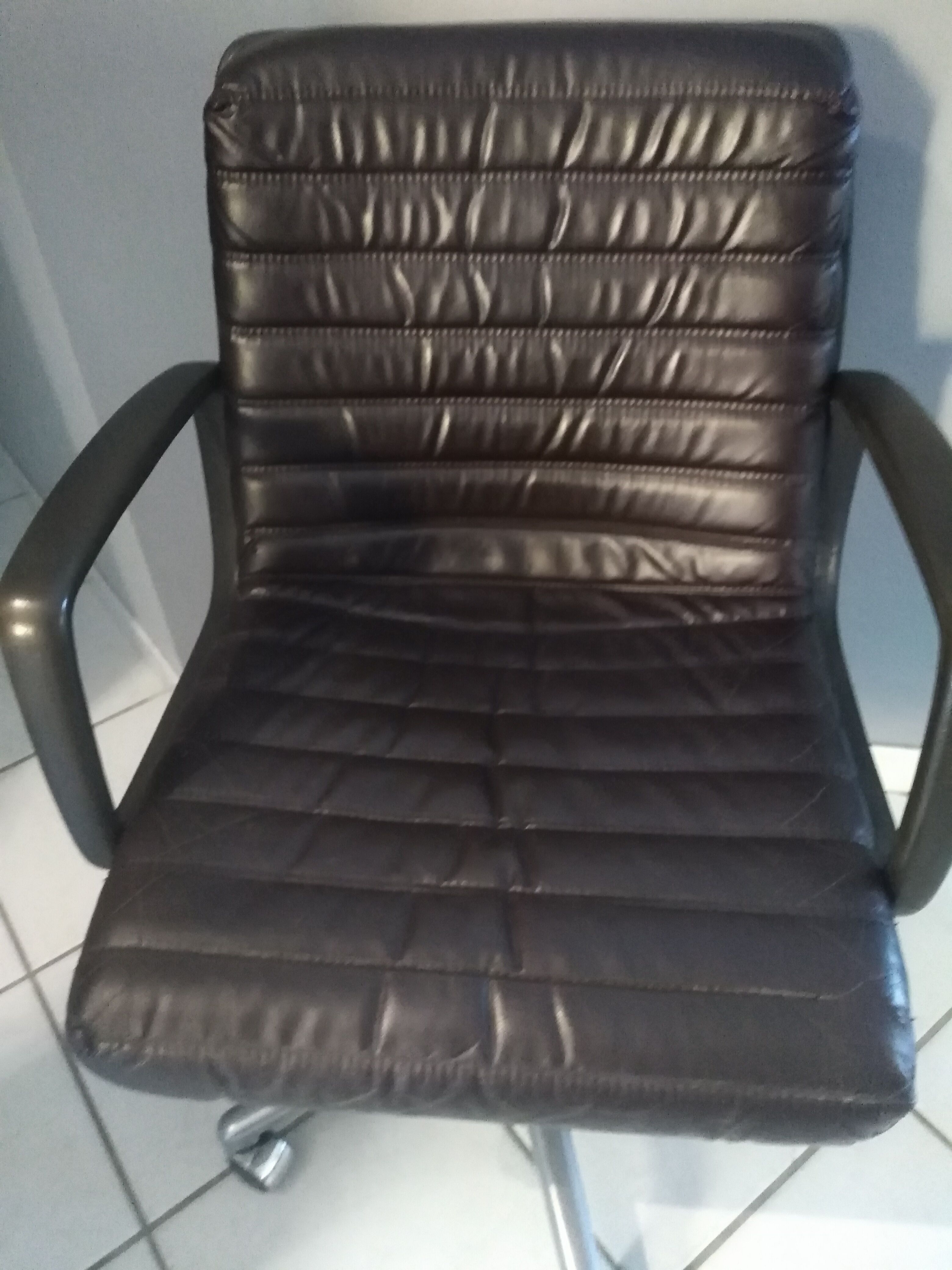 1970 vintage leather swivel office chair