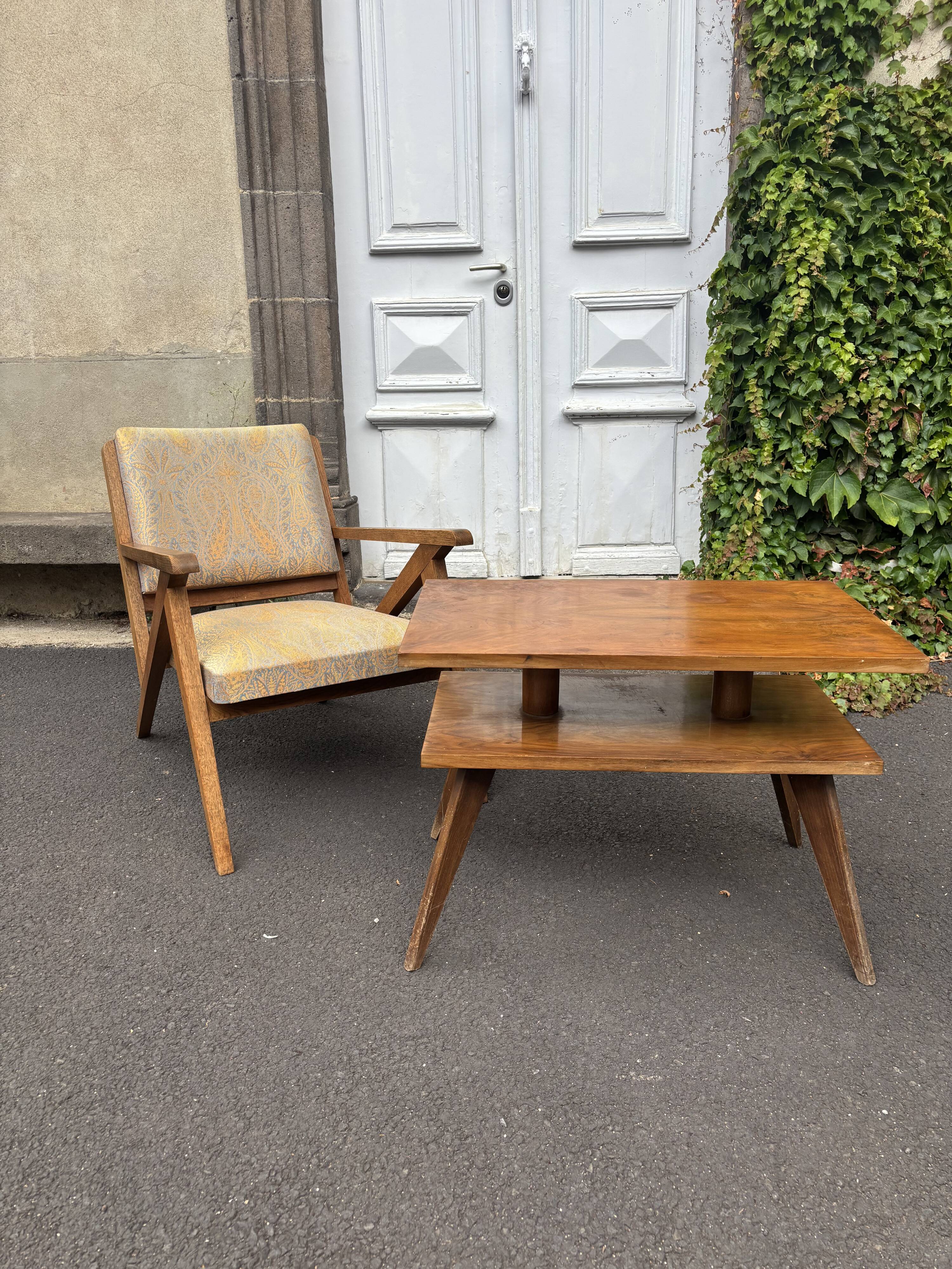 Vintage wooden armchair from the 1960s