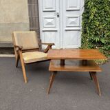 Vintage wooden armchair from the 1960s