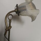 Art Deco-style lamp in brass and tulip