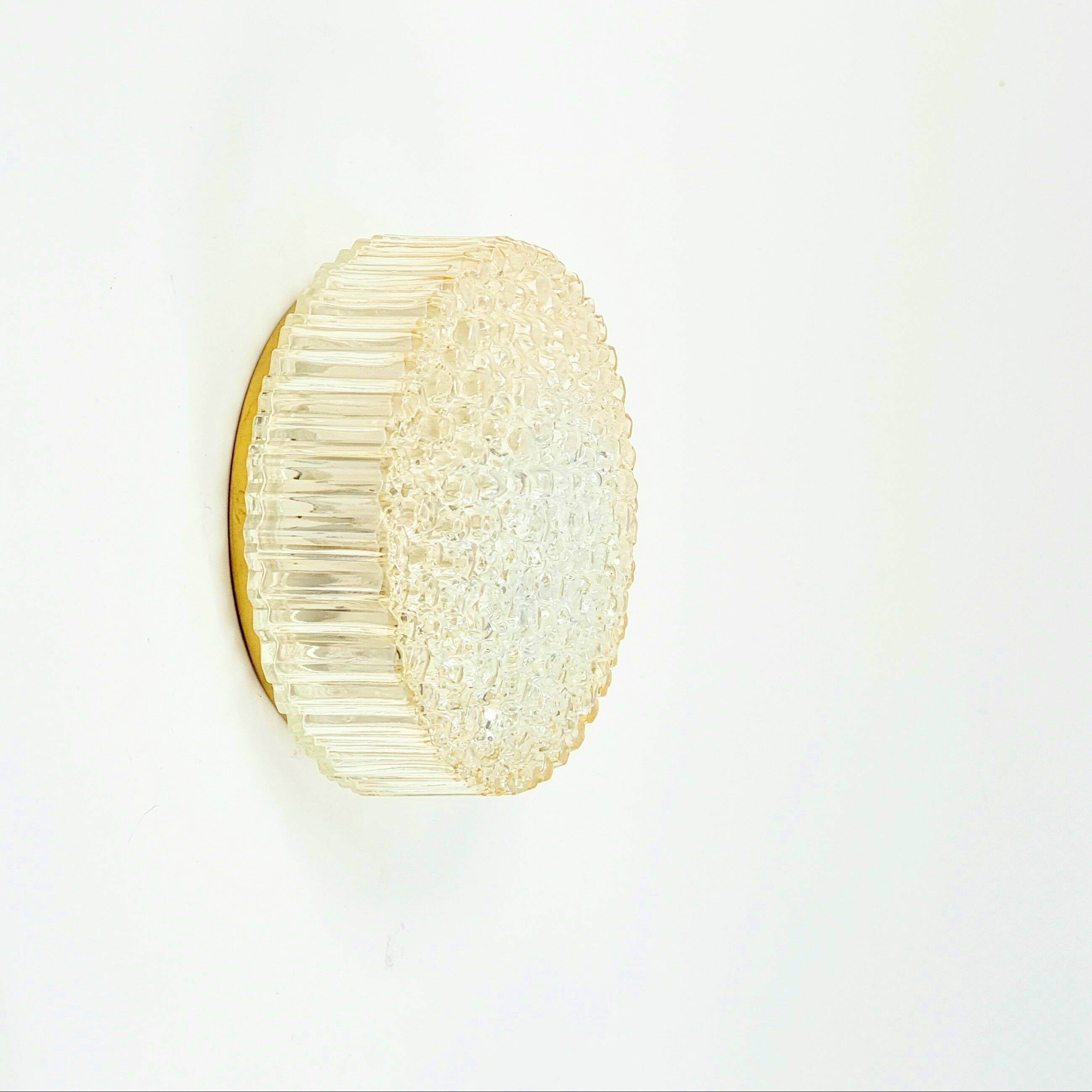 Plafonnier en verre ambré à bulles, style Mid-Century, par H. Tynell pour Limburg, années 1970