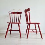 Antique Western bistro chairs in patinated red