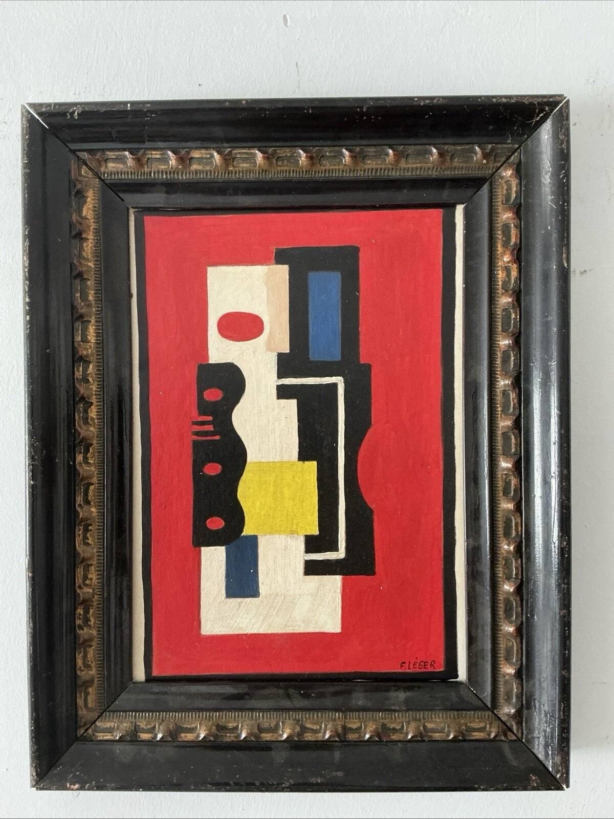 Huile sur toile style cubiste "Hommage à Fernand Léger"