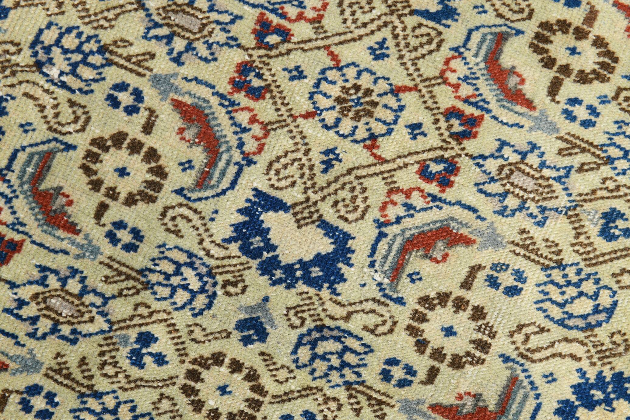 8x11 Vintage Large Blue & Cream Persian Rug, 240x351Cm