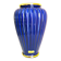 Vase en céramique émaillée vintage, bleu cobalt et dorure, maison Lancel Paris
