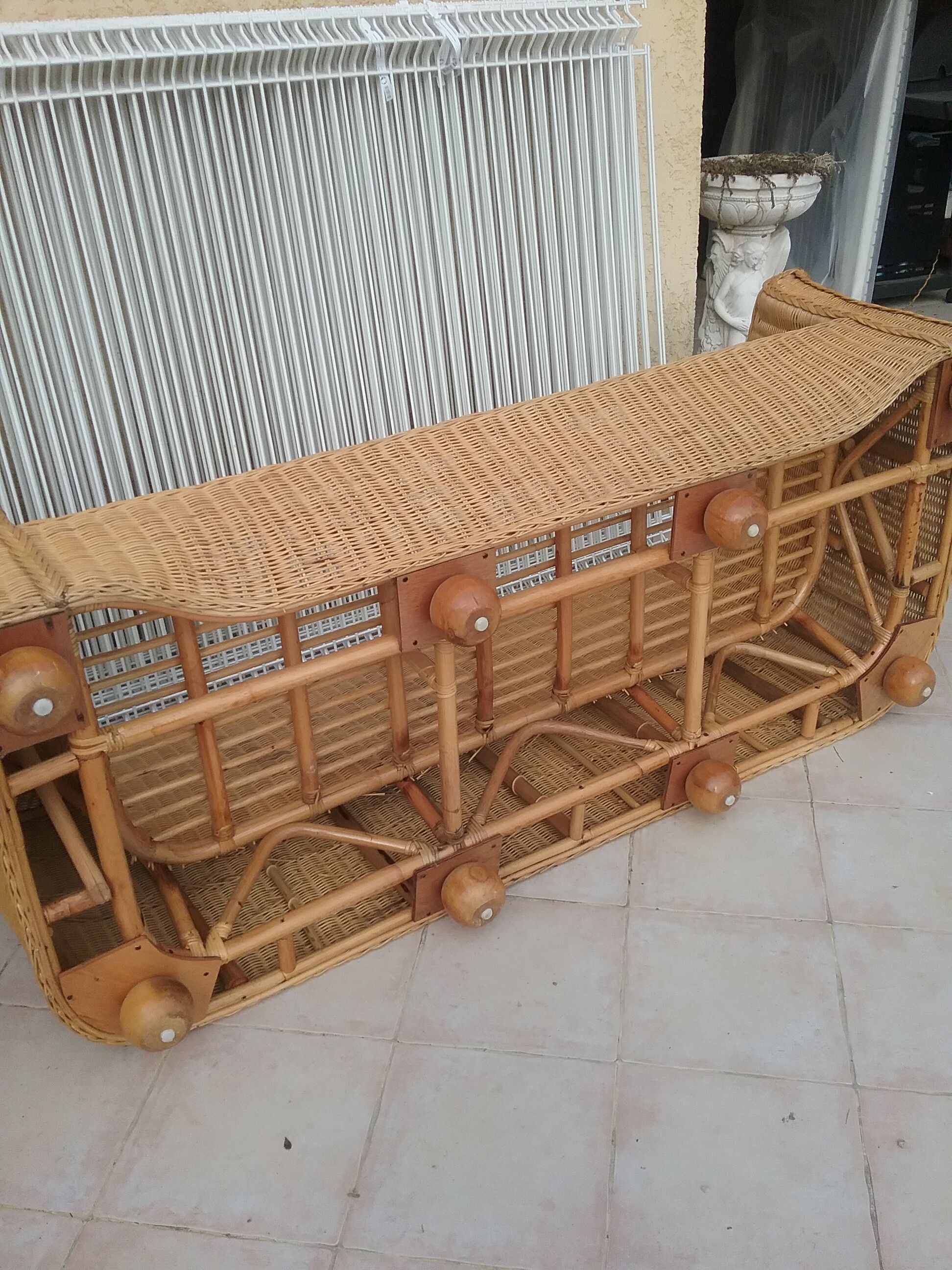 Rattan bench