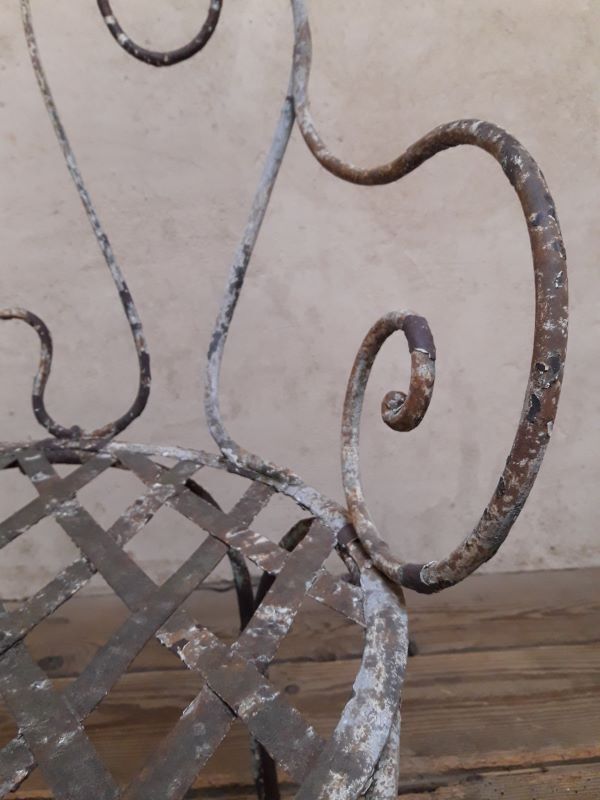 Xix° wrought iron garden armchair