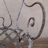 Xix° wrought iron garden armchair