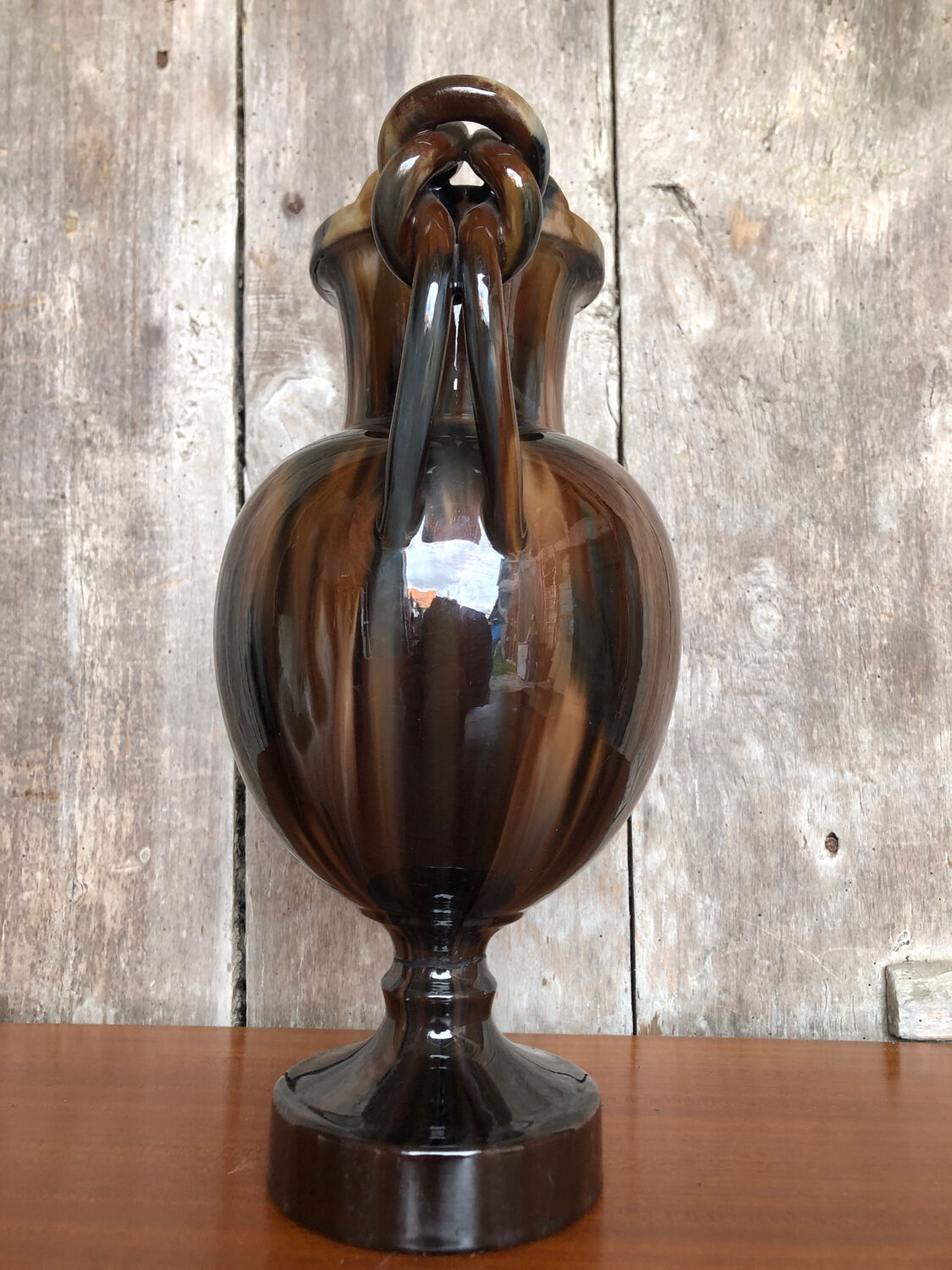 baluster vase jérôme massier de vallauris glazed terracotta