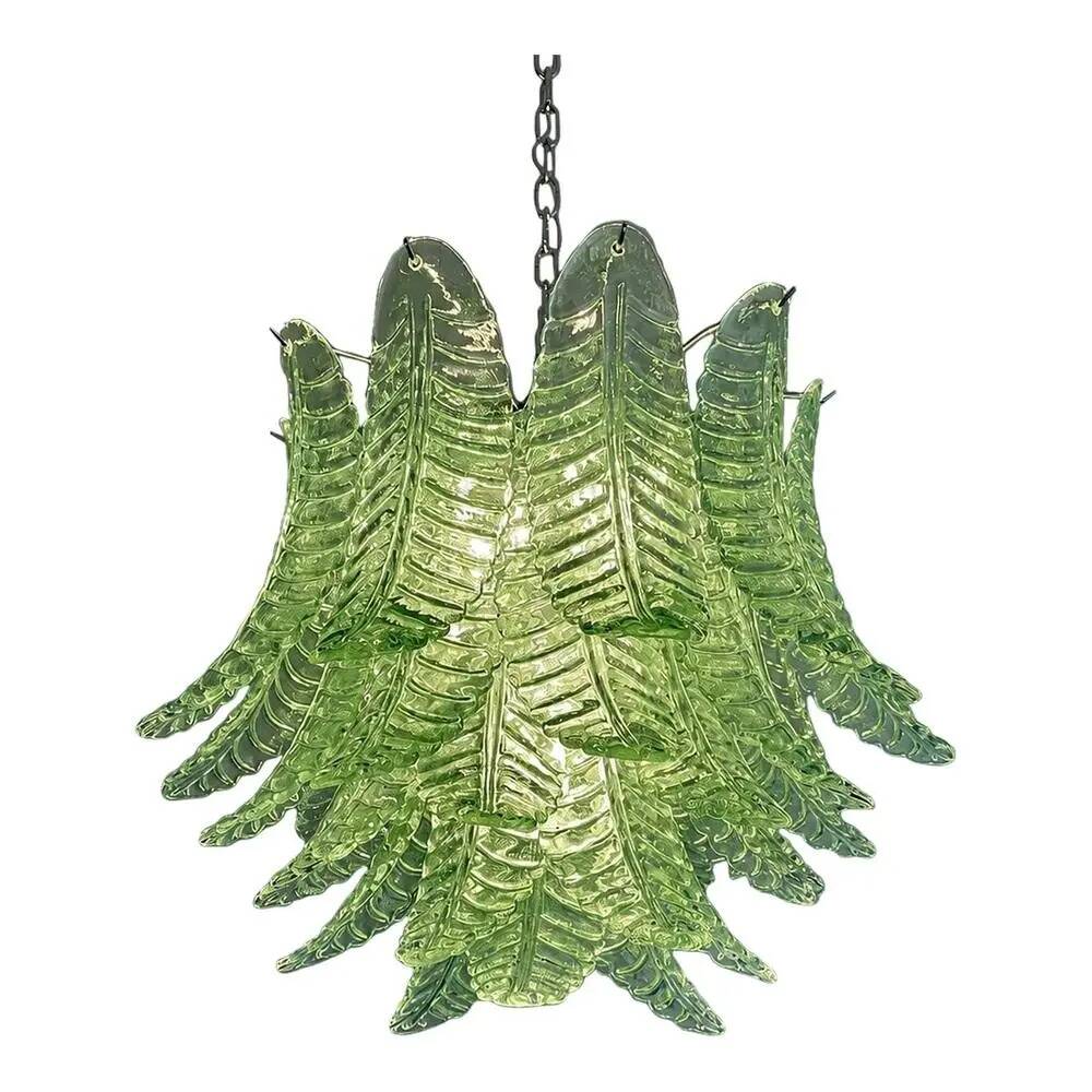 Italian Green Felci Murano Glass Chandelier Green by Simoeng for Simoeng