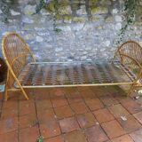 Vintage rattan bed 90X190