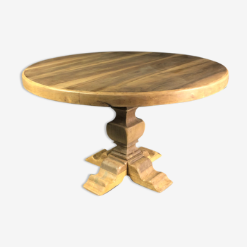 Round wooden monastery table