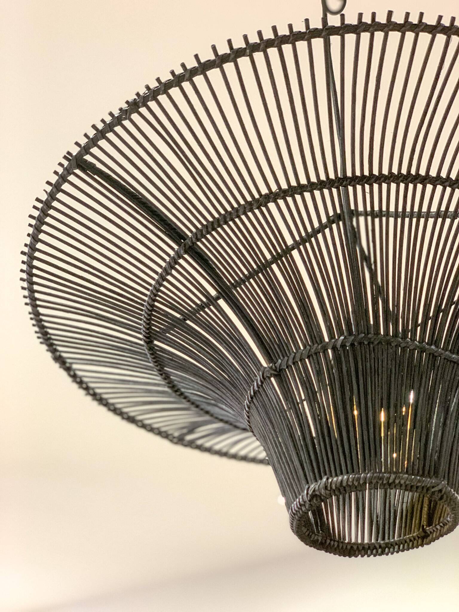 Black rattan pendant light