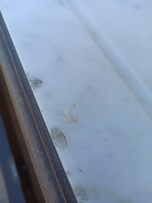 old dresser, white marble tray