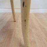 Vintage Thonet Bentwood Dining Chair: White Wood, Yellow Fabric, 1970s Yugo