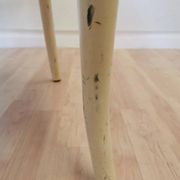 Vintage Thonet Bentwood Dining Chair: White Wood, Yellow Fabric, 1970s Yugo