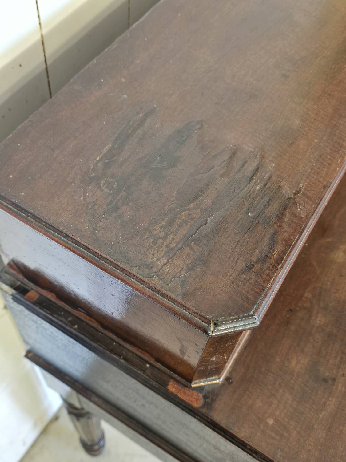 Louis Philippe style mahogany stepped desk, 19th century