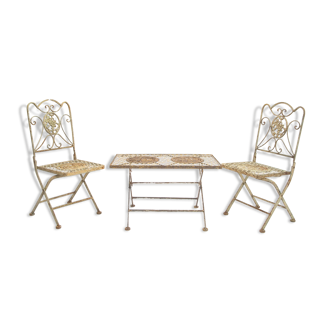 6 romantic art nouveau style aluminum cast iron chairs | Selency