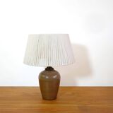 Stoneware lamp with a cotton thread shade, 1970s.