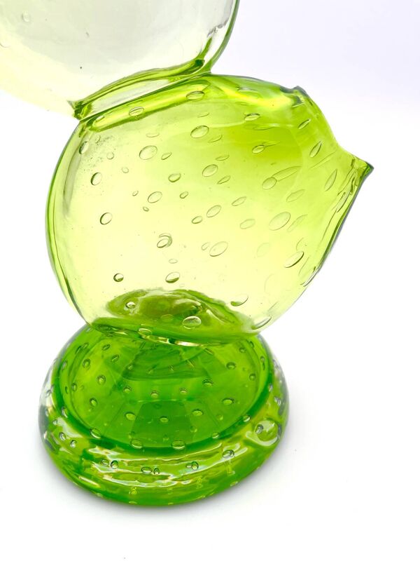Vase Cactus Sculptural - Murano - Verre Bullicante - Vert vibrant