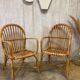 Série de 4 fauteuils rotin vintage