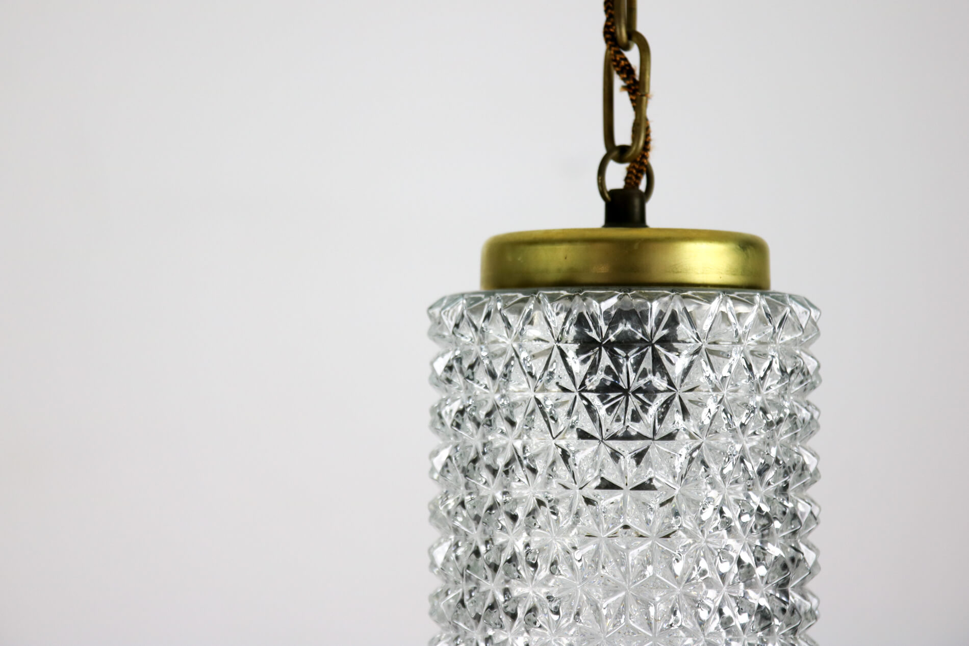 Crystal glass pendant lamp, 1960s