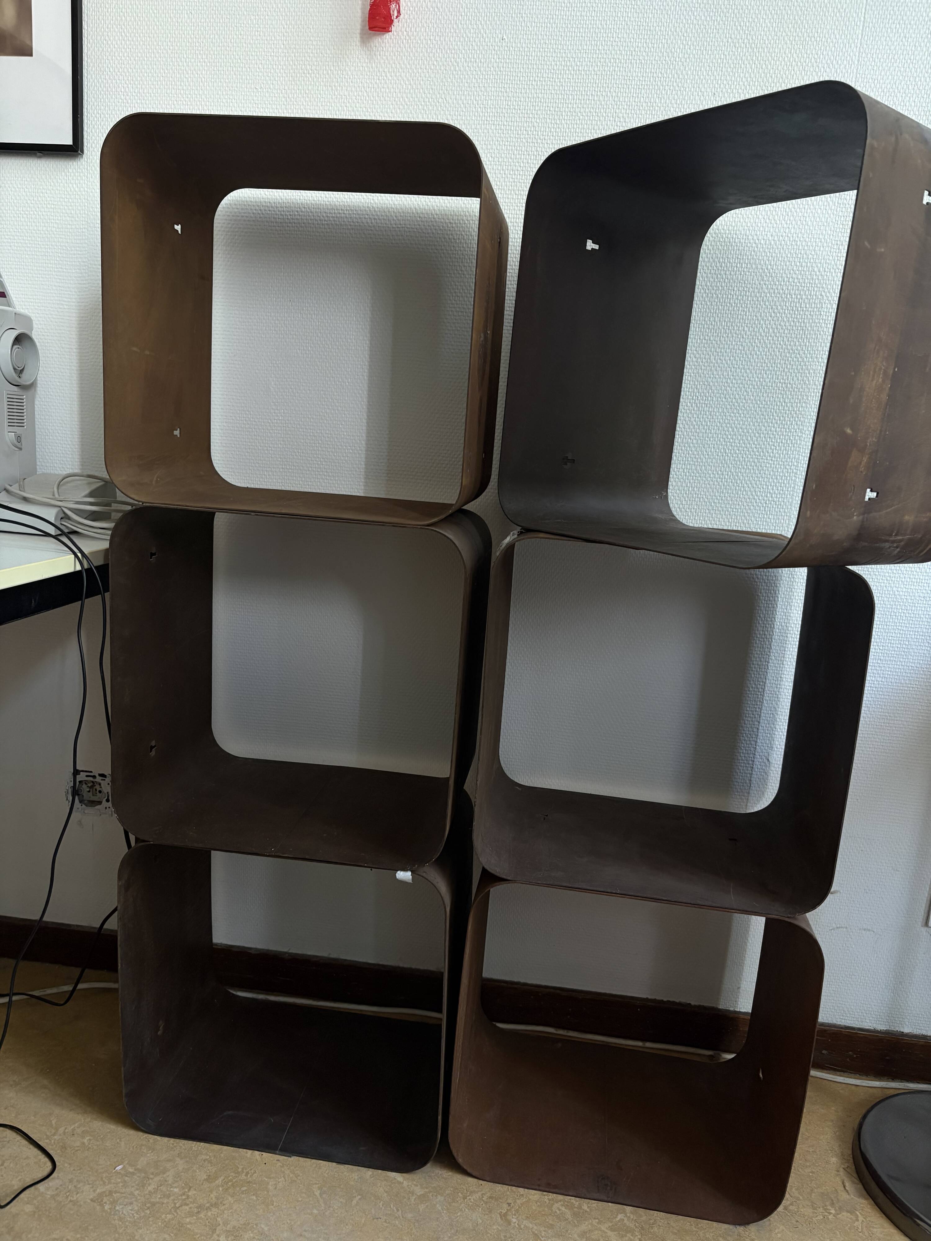 Set of 6 Corten Steel Cubes / Modules
